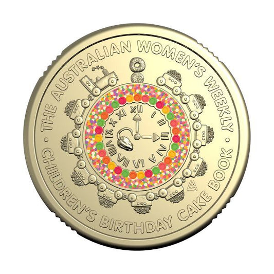 Check your change: we have the new coloured coin celebrating the Women’s Weekly Birthday Cake Book here at Paperplay Inverloch