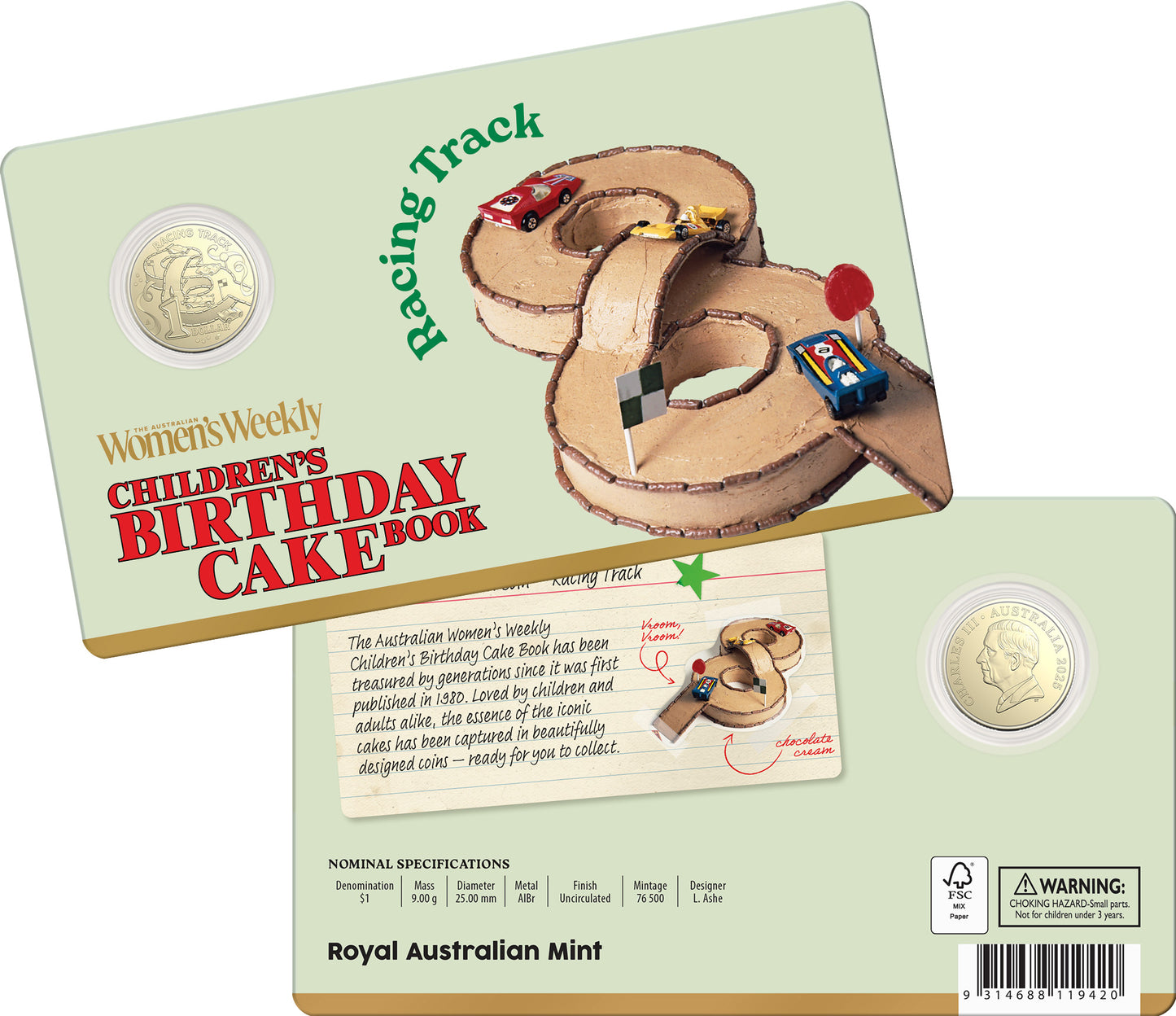 Aww Birthday Cake 2025 $1 Carded Coins Collection - 10 coin bundle