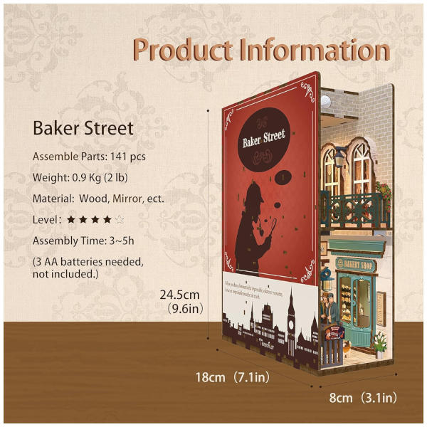 Tonecheer Book Nook 3d Puzzle - Baker Street