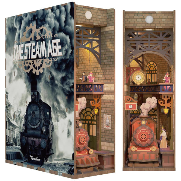 Tonecheer Book Nook 3d Puzzle Kit - The Steam Age