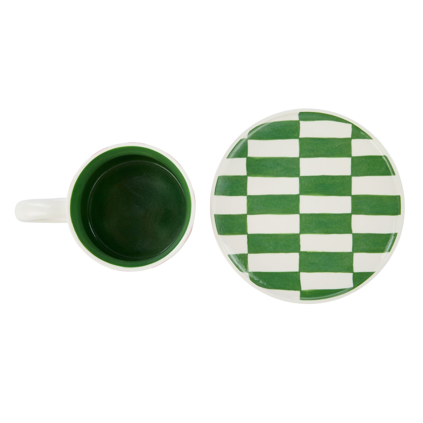 Emporium Check Mug & Plate - Pink
