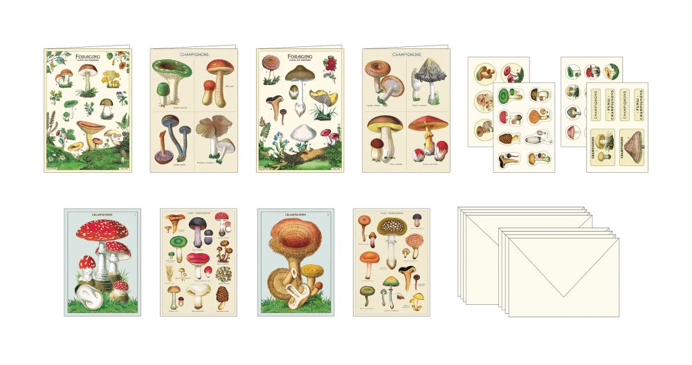 Cavallini Stationary Set Mushrooms