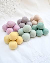 Wool Felt Balls In A Pouch - Pastel Set 3cm 30 Balls