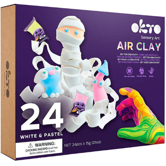 Okto Sensory Clay Art - 24 Colours White & Pastel