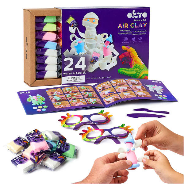 Okto Sensory Clay Art - 24 Colours White & Pastel