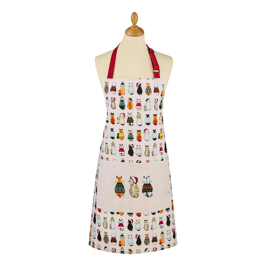 Uw Christmas Cats In Waiting Cotton Apron