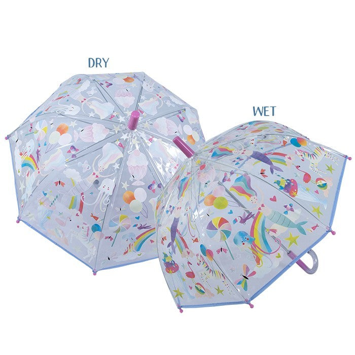 Floss & Rock Clear Colour Changing Umbrella - Fantasy