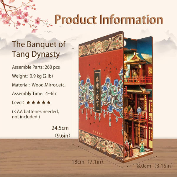Tonecheer Book Nook 3d Puzzle Kit - The Banquet Of Tang Dynasty