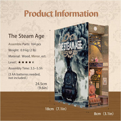 Tonecheer Book Nook 3d Puzzle Kit - The Steam Age