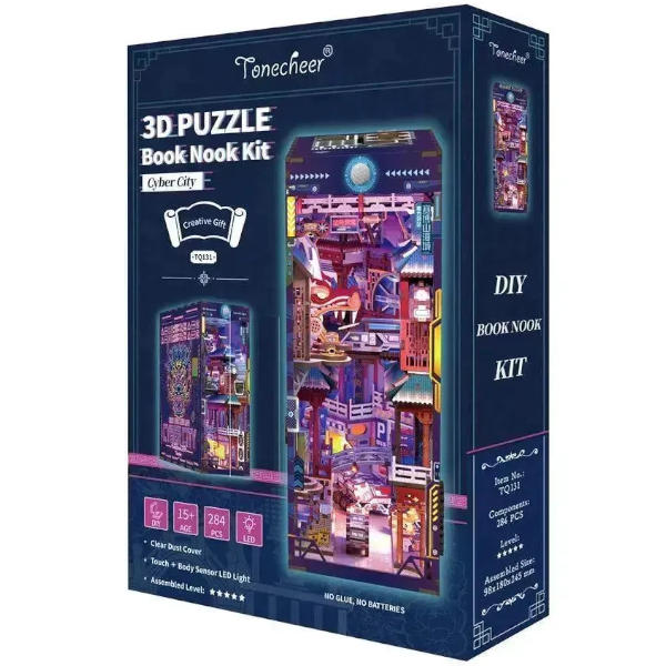 Tonecheer Book Nook 3d Puzzle Kit - Cyber City