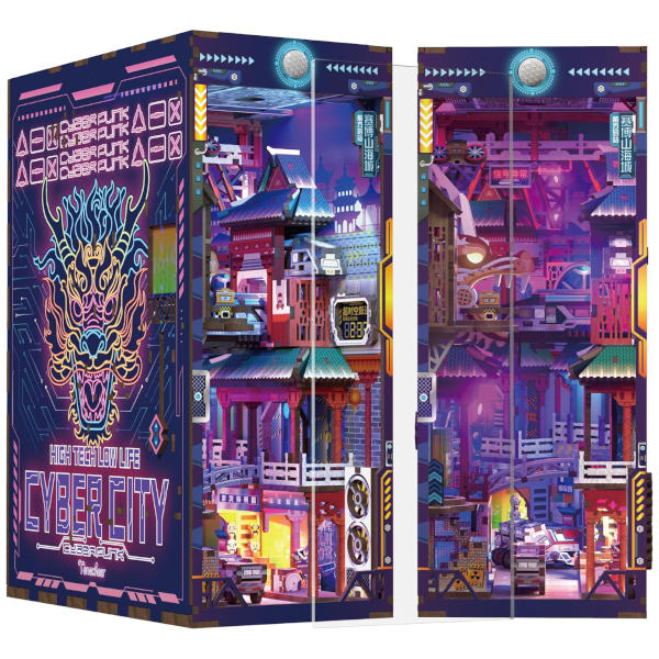 Tonecheer Book Nook 3d Puzzle Kit - Cyber City