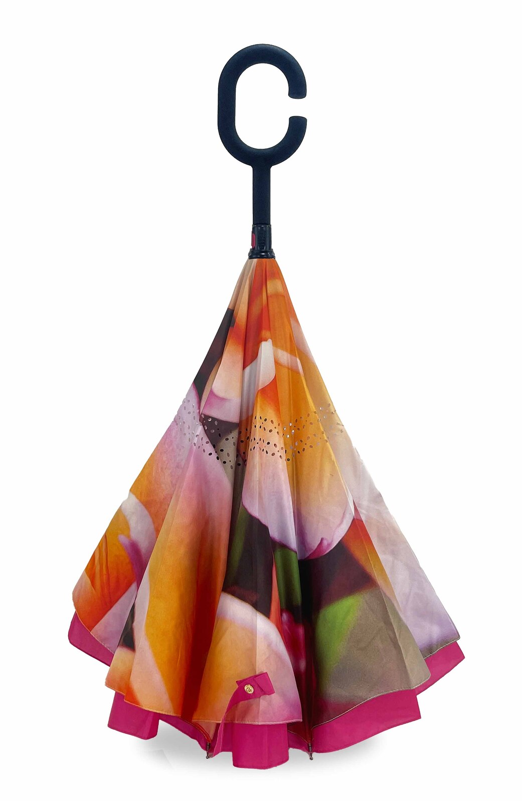 Pink Frangipani Reverse Umbrella