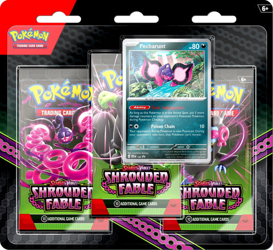 Pokemon Tcg: Scarlet & Violet 6.5: Shrouded Fable - 3-pack Blister (pecharunt)