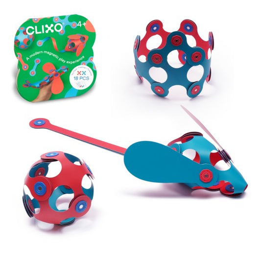 Clixo Itsy Pack Flamingo + Turquoise 18 Pc Magnetic Building Toy 