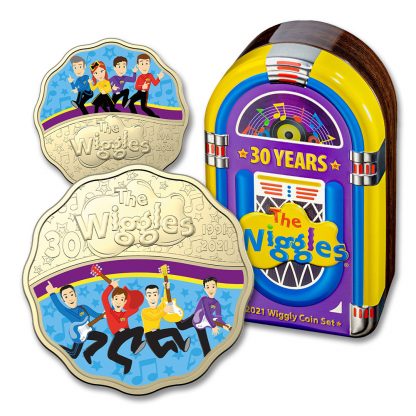 2021 30c Coloured Scalloped 2 Coin Set 30 Years Of The Wiggles
