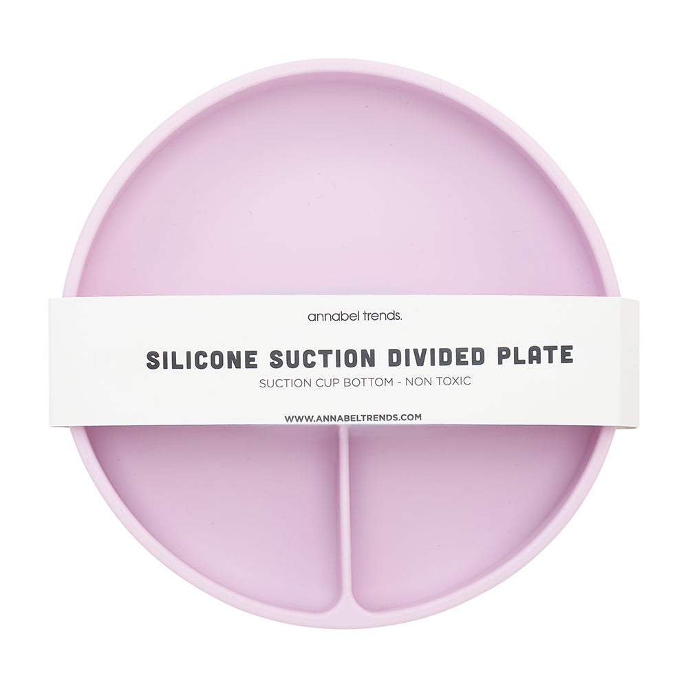 Silicone Suction Divided Plate - Lilac