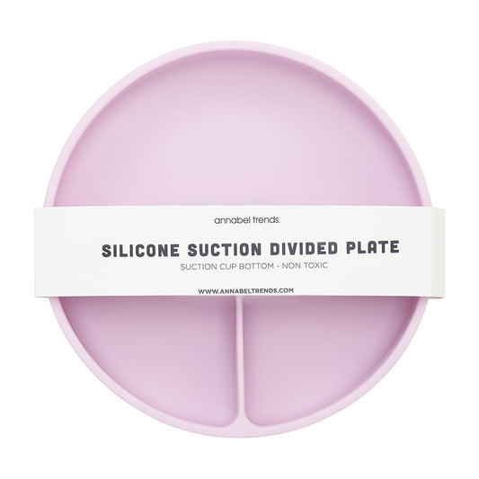 Silicone Suction Divided Plate - Lilac