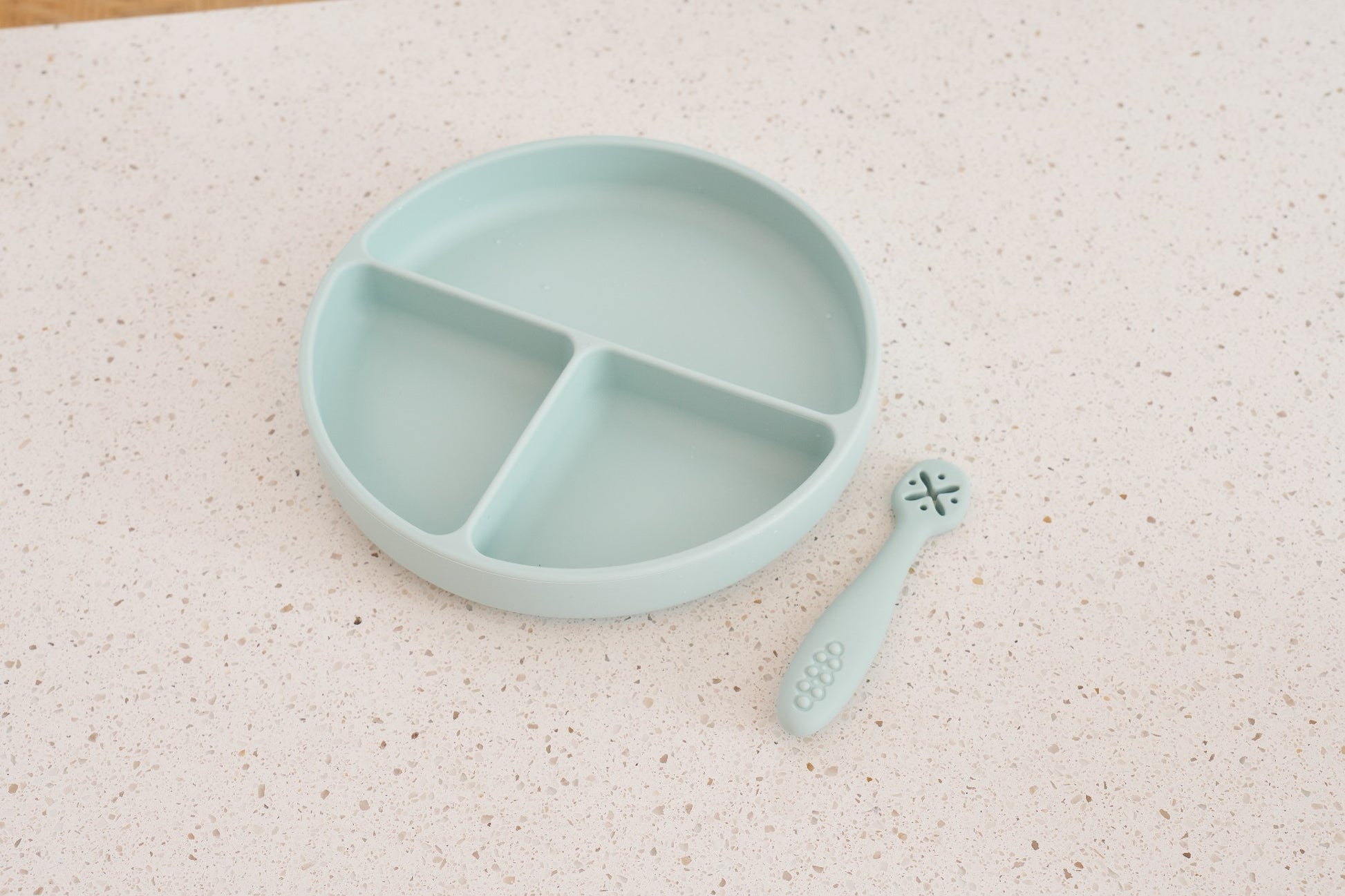 Silicone Suction Divided Plate - Lilac