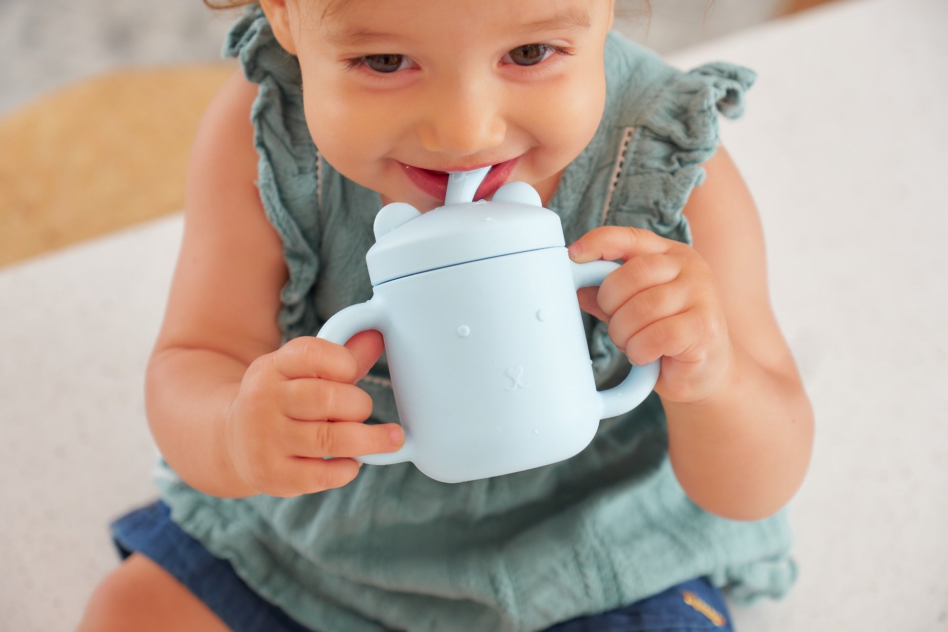 Mini Sippi Bear With Handles - Iced Blue