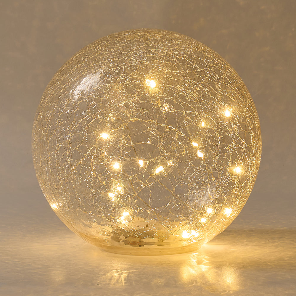 Crackle Glass Light Ball Large