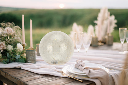 Crackle Glass Light Ball Large