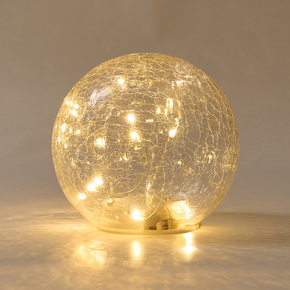 Crackle Glass Light Ball Large