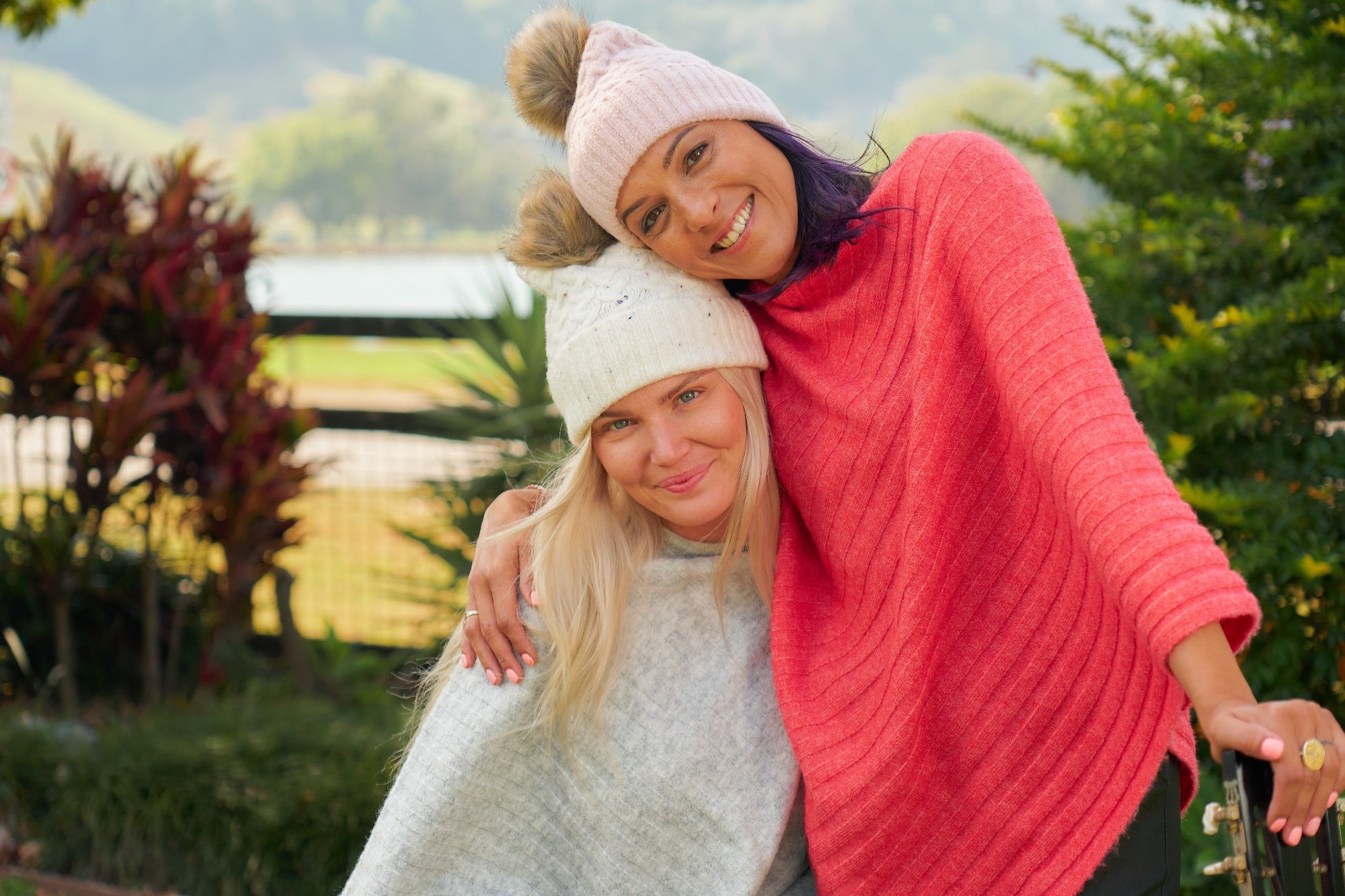Knit Poncho - Light Pink