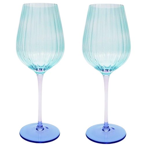 Ellie Ombre Wine Glass Aqua & Blue 25cm