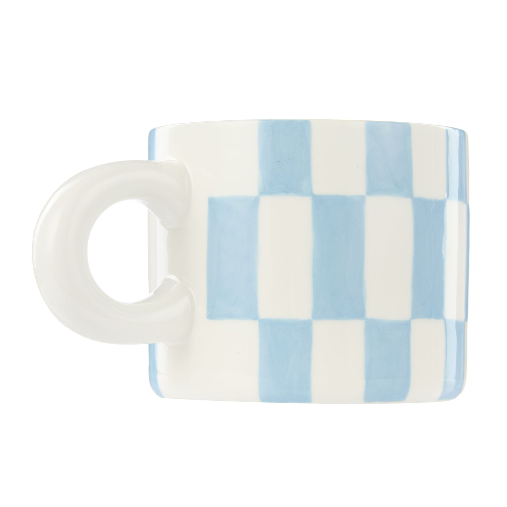 Emporium Check 300ml Mug & Plate Set Blue/orange