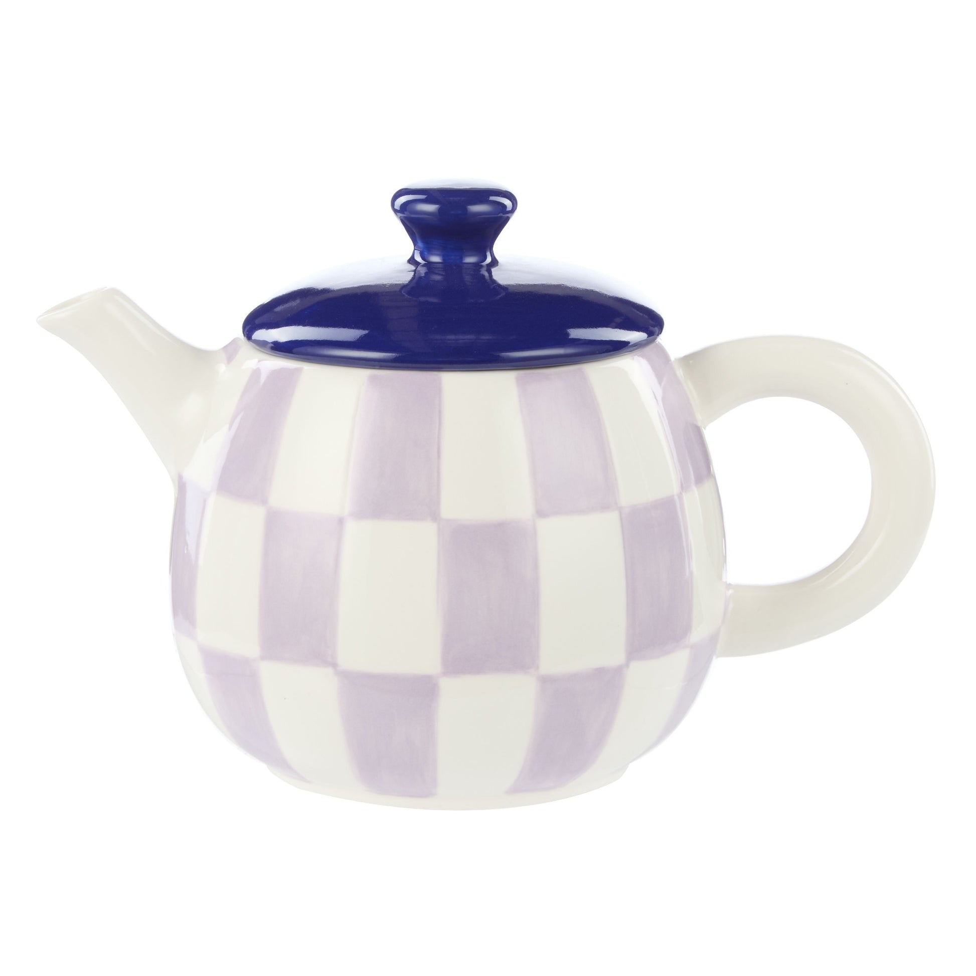 Emporium Check 700ml Teapot Lilac/navy