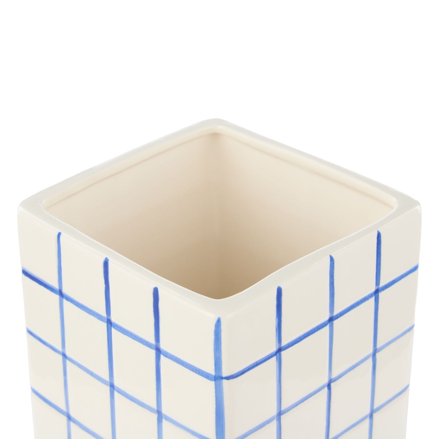 Emporium Lulu Collection Check Vase Blue 11.8x25.5cm