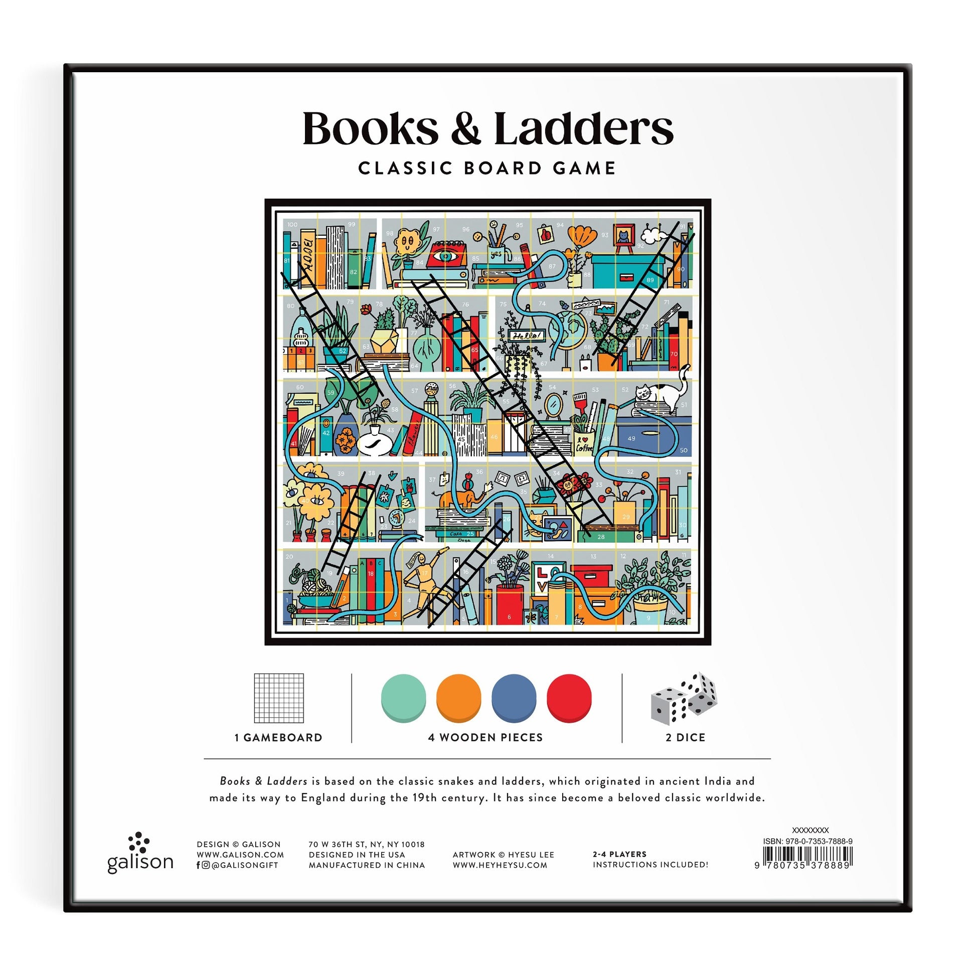 Books & Ladders Classic Board Game- Galison