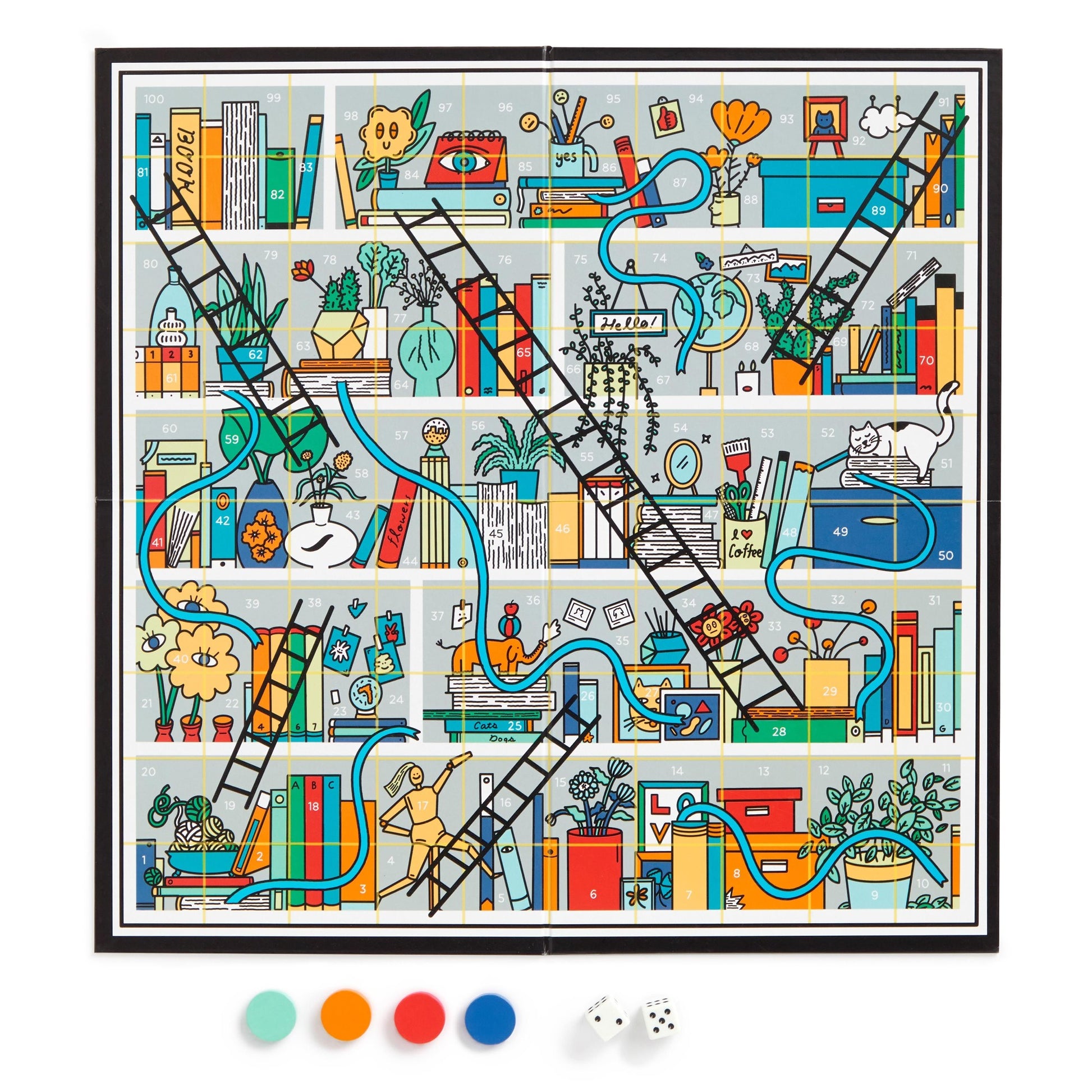 Books & Ladders Classic Board Game- Galison