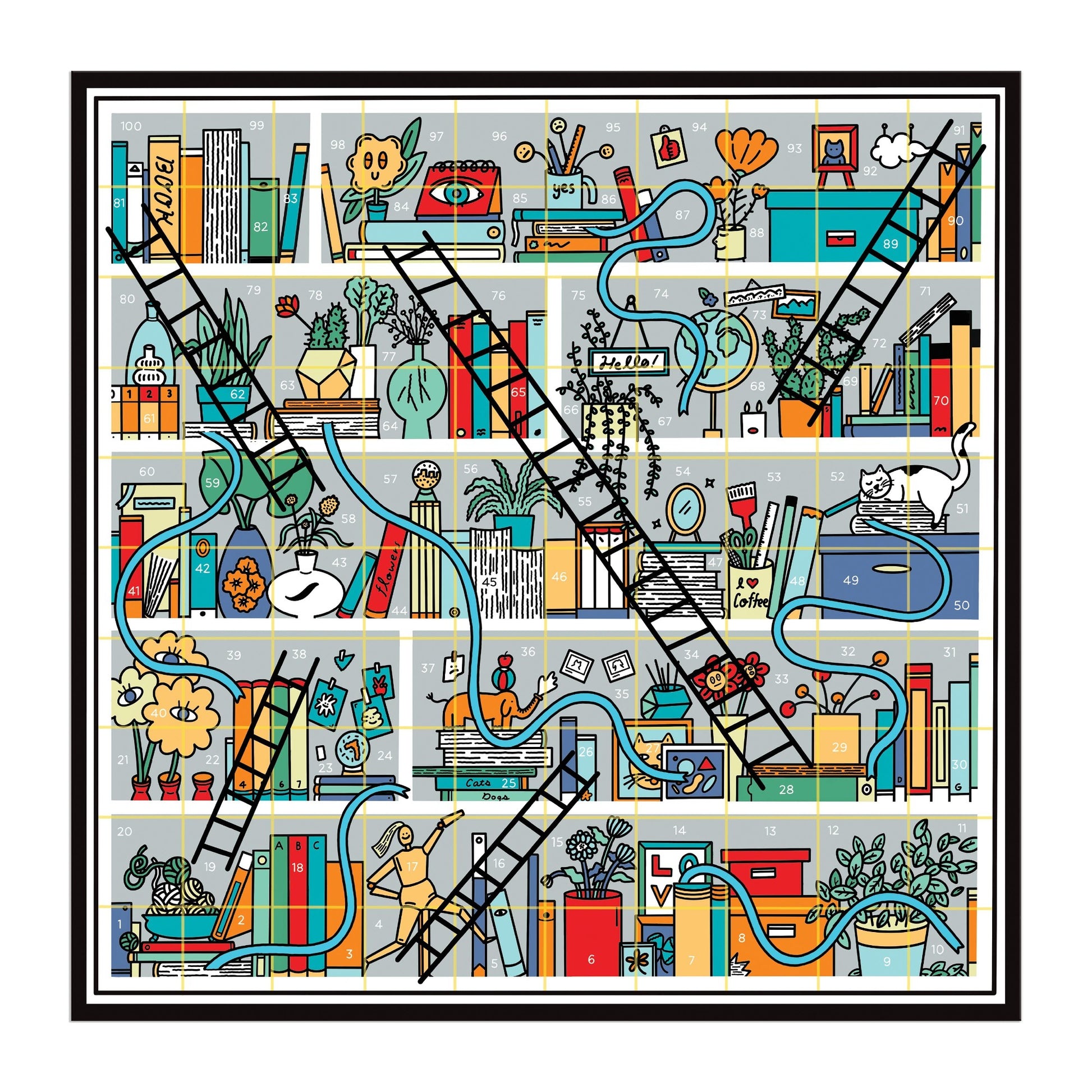 Books & Ladders Classic Board Game- Galison