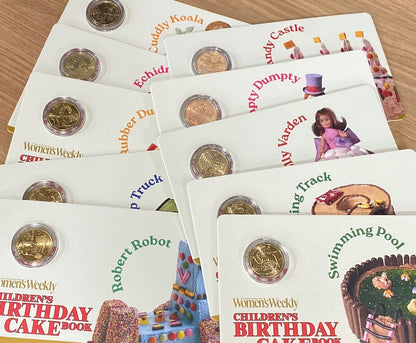 Aww Birthday Cake 2025 $1 Carded Coins Collection - 10 coin bundle