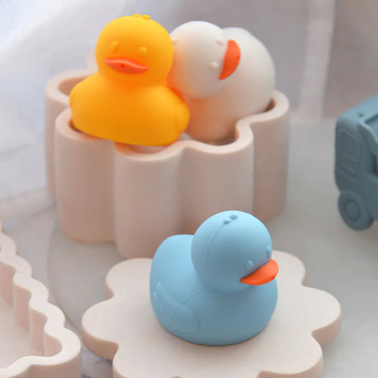 Silicone Squeezy Bath Toys - Duck 3pc - Annabel Trends