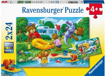 Puzzle 2x24 Bear Family Camping Age 4+
